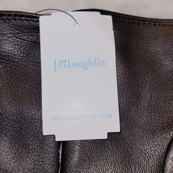 J McLaughlin Camilla Leather Leopard Gloves Size Medium New With Tag - Picture 10 of 14